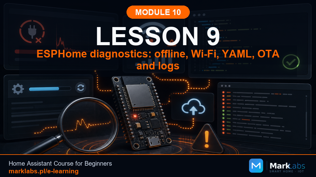 ESPHome Diagnostics: Offline, WiFi, YAML, OTA, and Logs