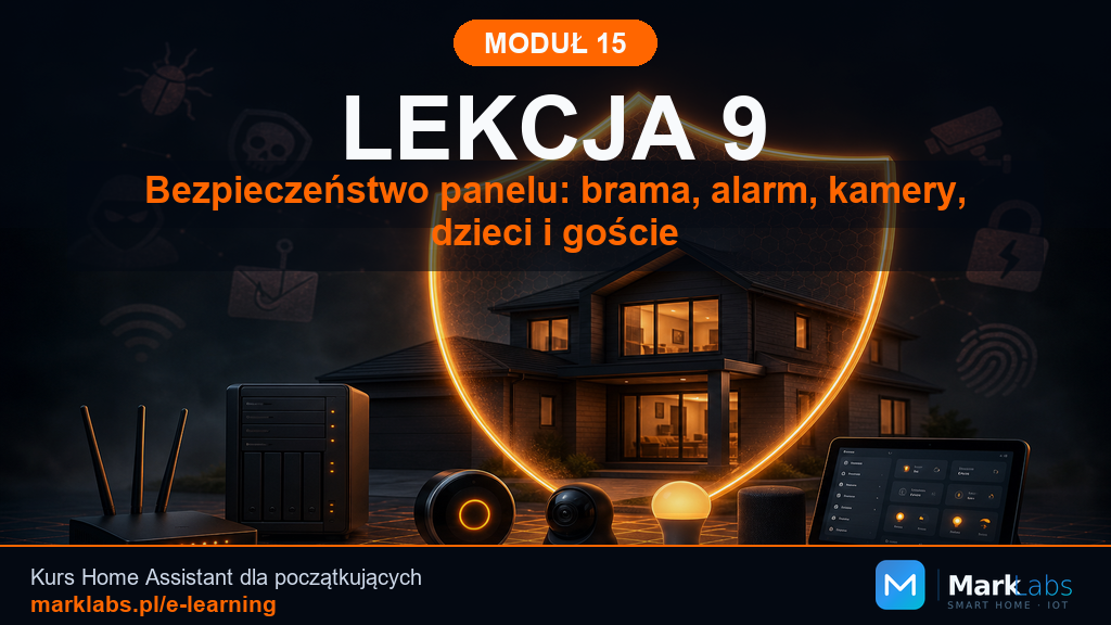 Bezpieczeństwo panelu: brama, alarm, kamery, dzieci i goście