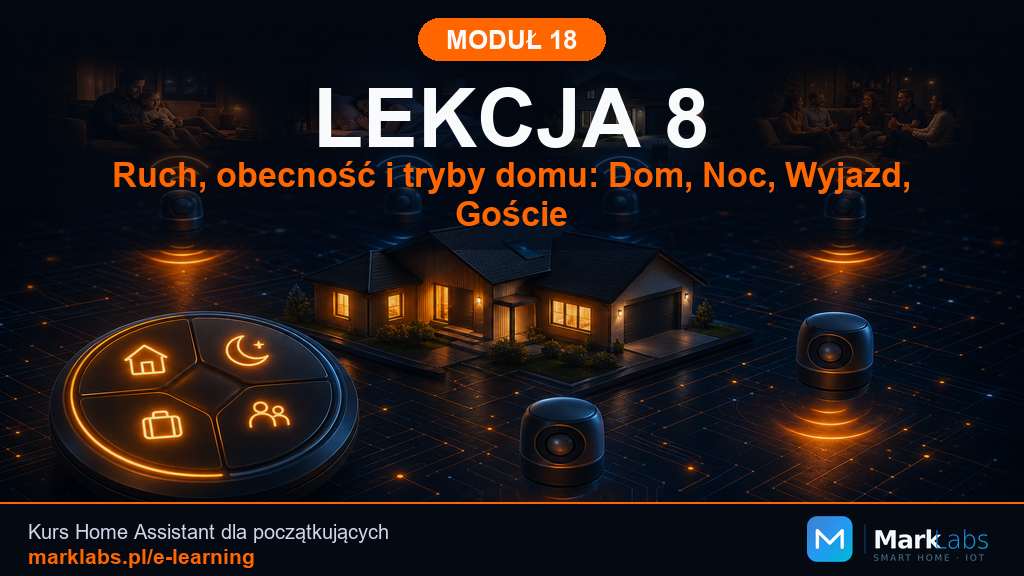 Ruch, obecność i tryby domu: Dom, Noc, Wyjazd, Goście