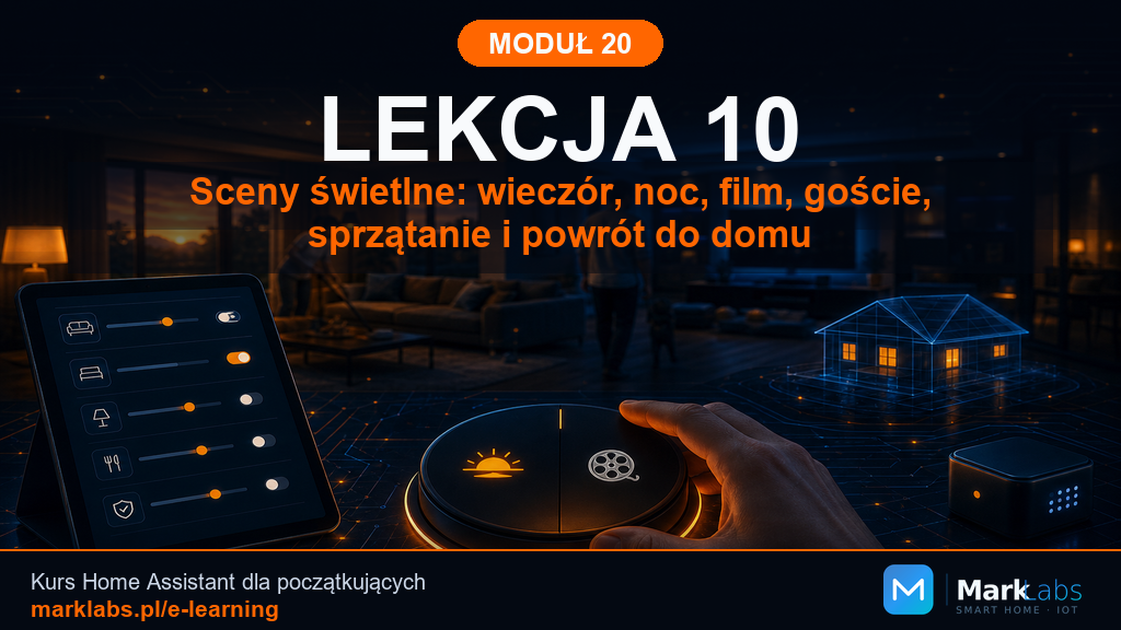 Sceny świetlne: wieczór, noc, film, goście, sprzątanie i powrót do domu