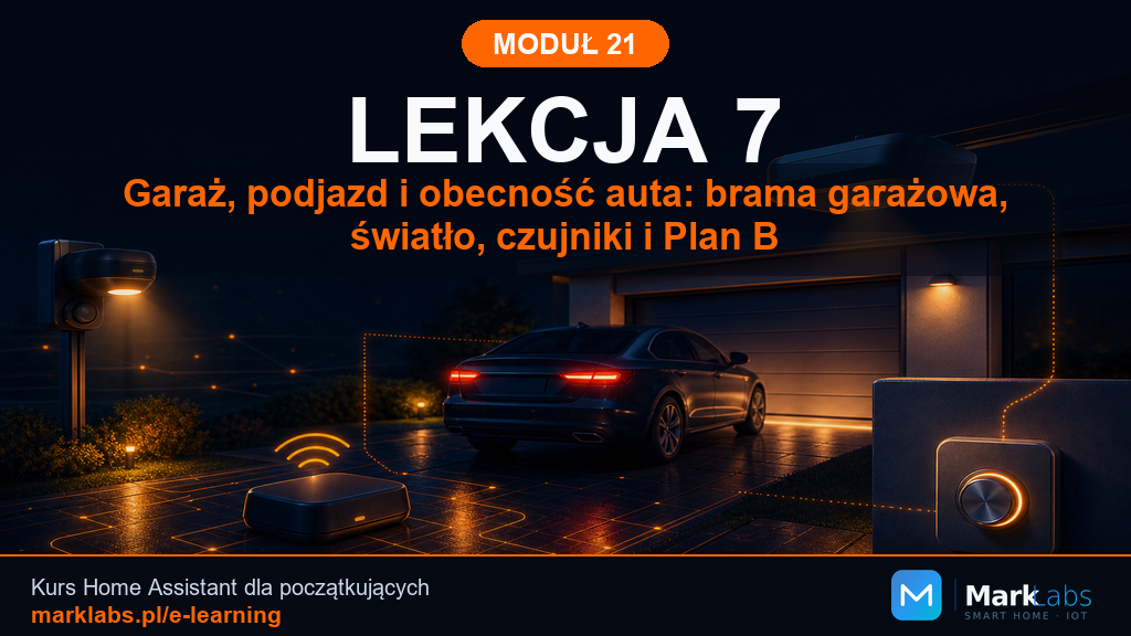 Garaż, podjazd i obecność auta: brama garażowa, światło, czujniki i Plan B