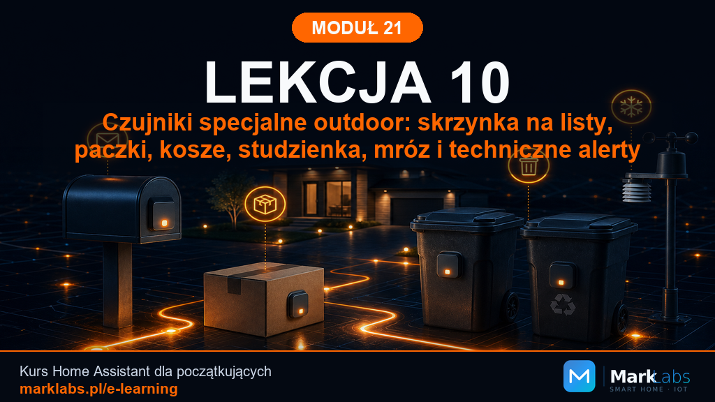 Czujniki specjalne outdoor: skrzynka na listy, paczki, kosze, studzienka, mróz i techniczne alerty