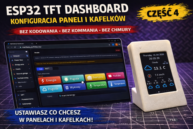 ESP32 TFT Dashboard — skonfiguruj panele przez przeglądarkę