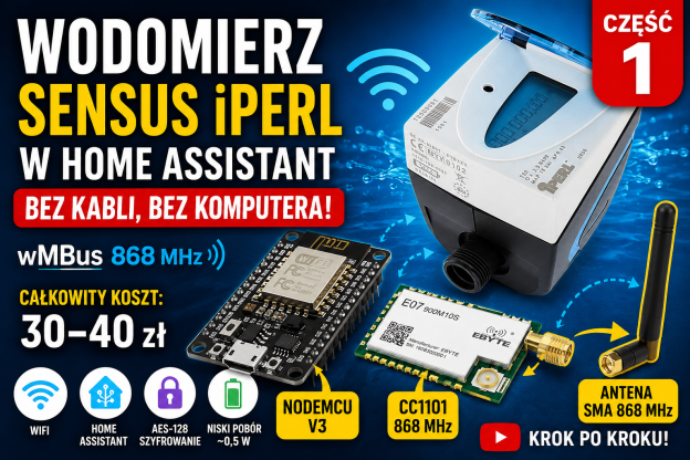 Wodomierz iPerl w Home Assistant — wMBus bez SDR | NodeMCU + CC1101 868MHz [Część 1]