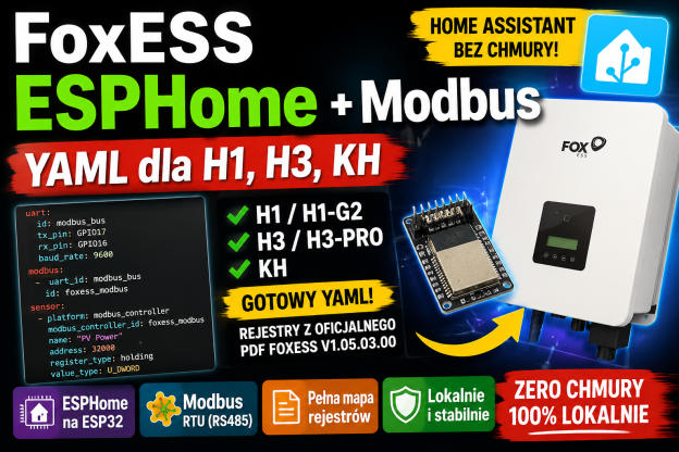 FoxESS + ESPHome Modbus — YAML dla H1, H3, KH | MarkLabs
