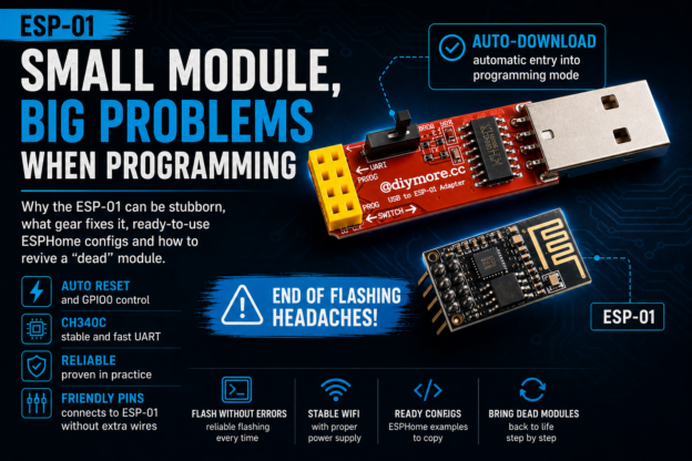 ESP-01 Won’t Flash? Fix It + Free ESPHome Configs