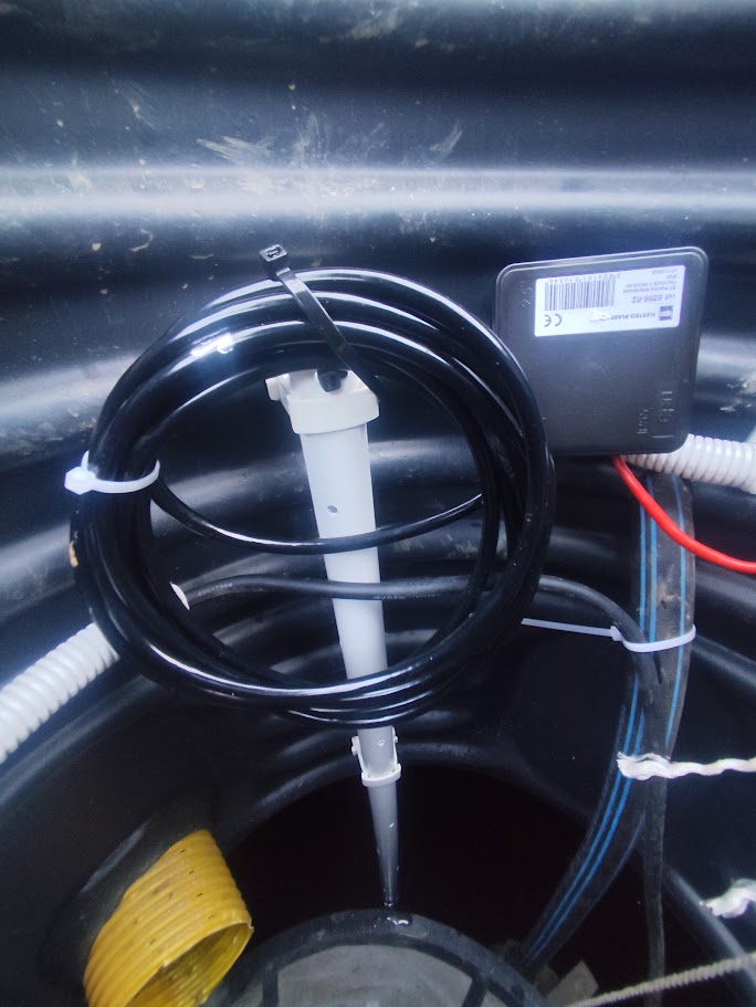 Completed prototype installation of the TL-136 rainwater tank level sensor