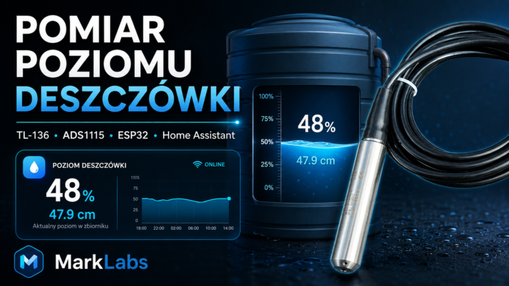 Pomiar poziomu wody w zbiorniku czujnik ciśnieniowy TL-136, ESPHome i Home Assistant