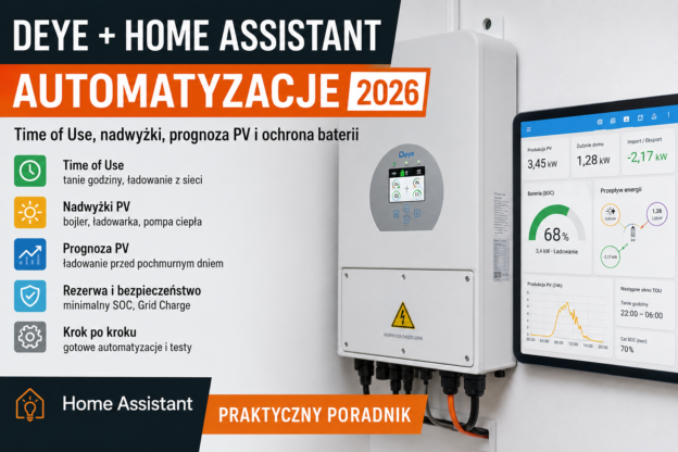 Deye i Home Assistant: automatyzacje baterii, TOU i nadwyżki PV