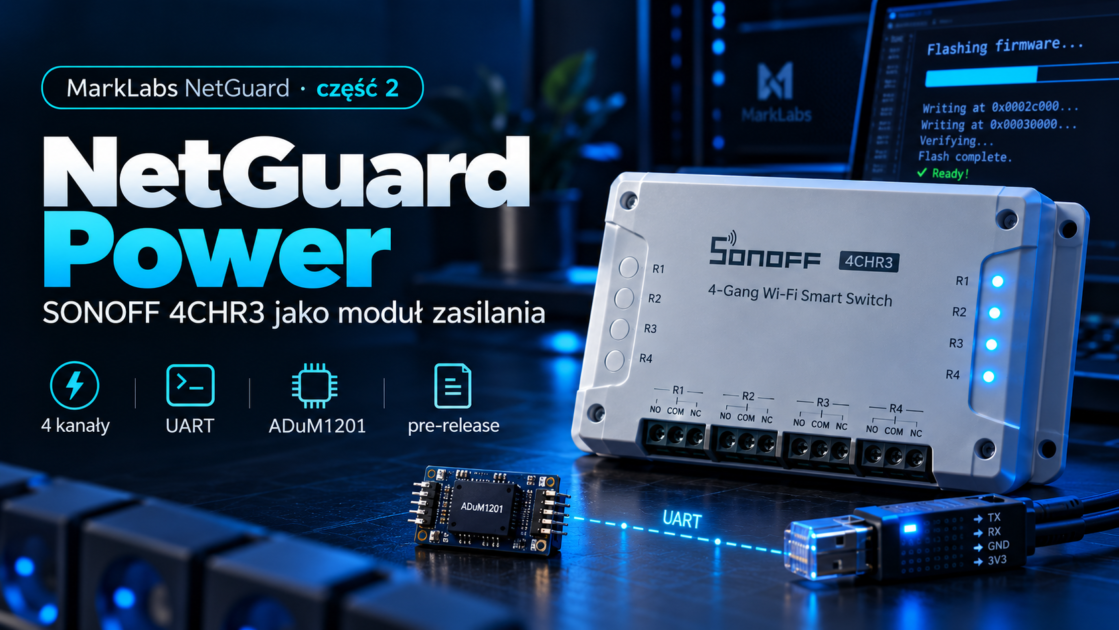 SONOFF 4CHR3 – flashowanie i własny firmware NetGuard Power